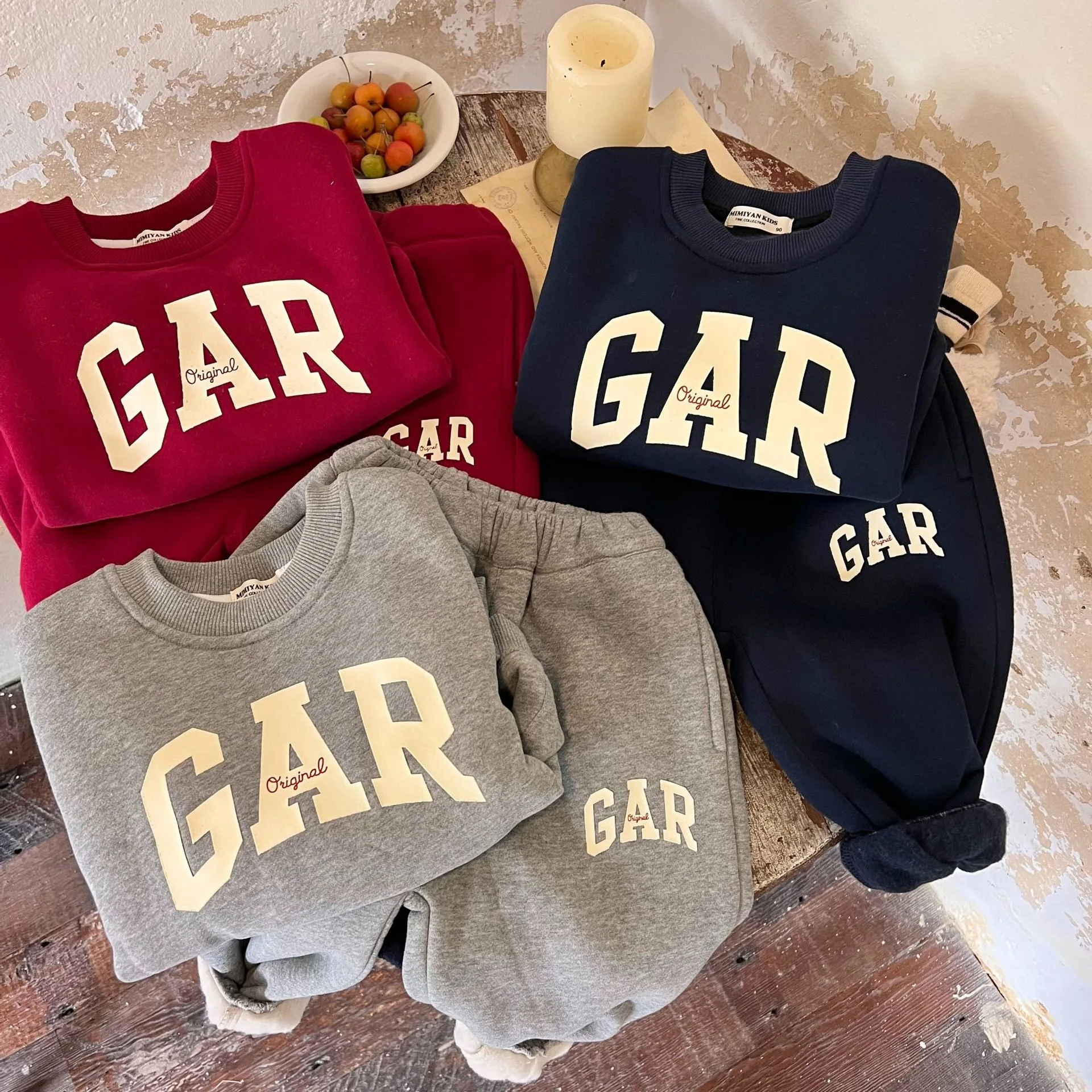 Top Trends: Autumn Winter Children's Sets Fashion Letter Thicken Plush Sweater Pant 2Pcs Set 2023 Casual Kids Clothes Set Shoppable Styles