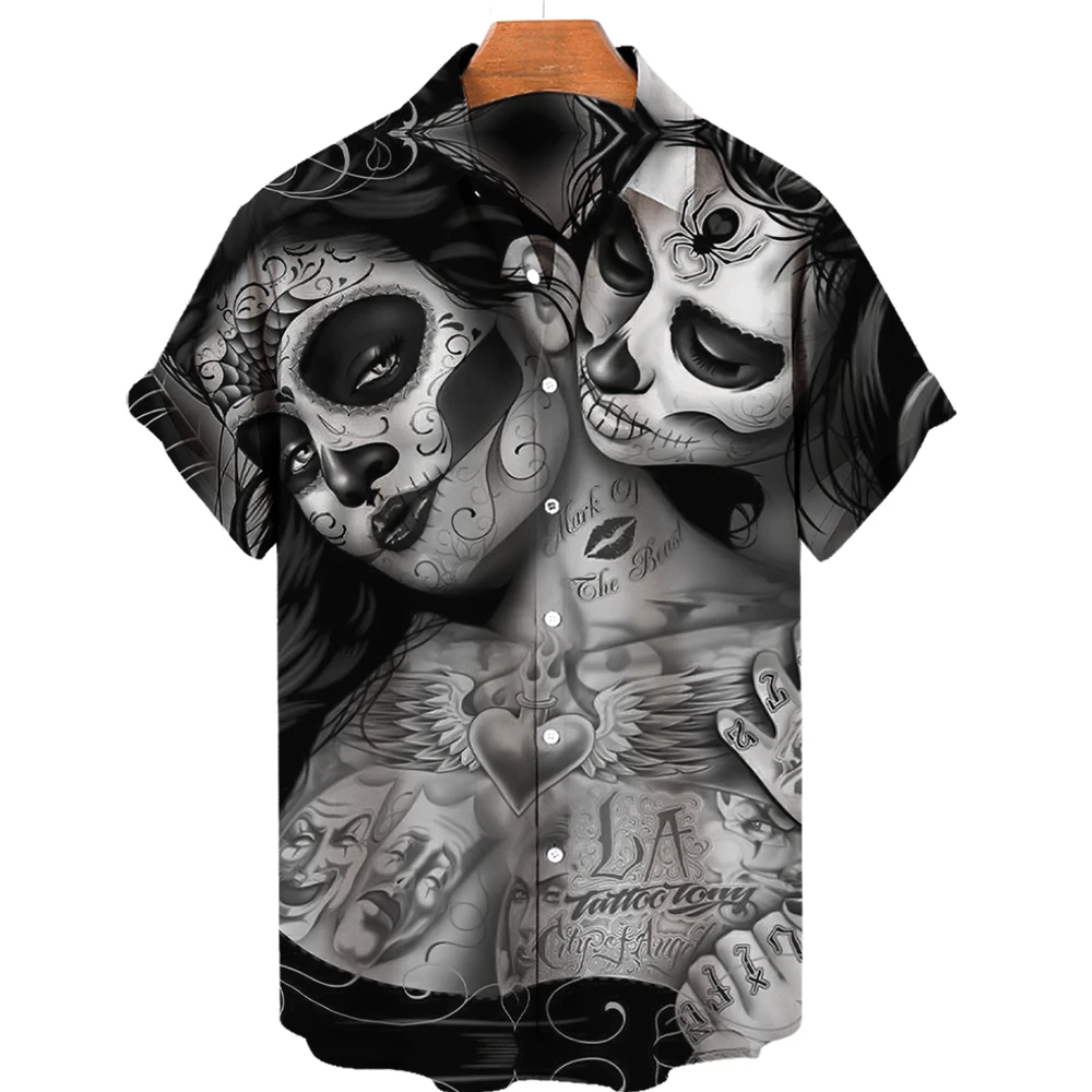 Top Trends: 3d Skull Printed Dread Man Men&#039;s Shirts Short Sleeve Hawaiian Shirt Men Fashion Designer Shirt For Men 2022 Summer Shirts Man Shoppable Styles