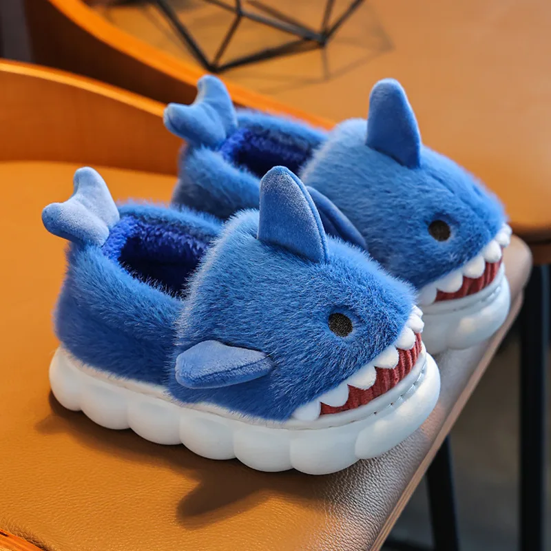 Top Trends: Child Shoes Winter Cotton Slippers Home Child Shark Shoes Flip Flops For Kids Girls Cute Cartoon Baby Boys Slippers Shoppable Styles