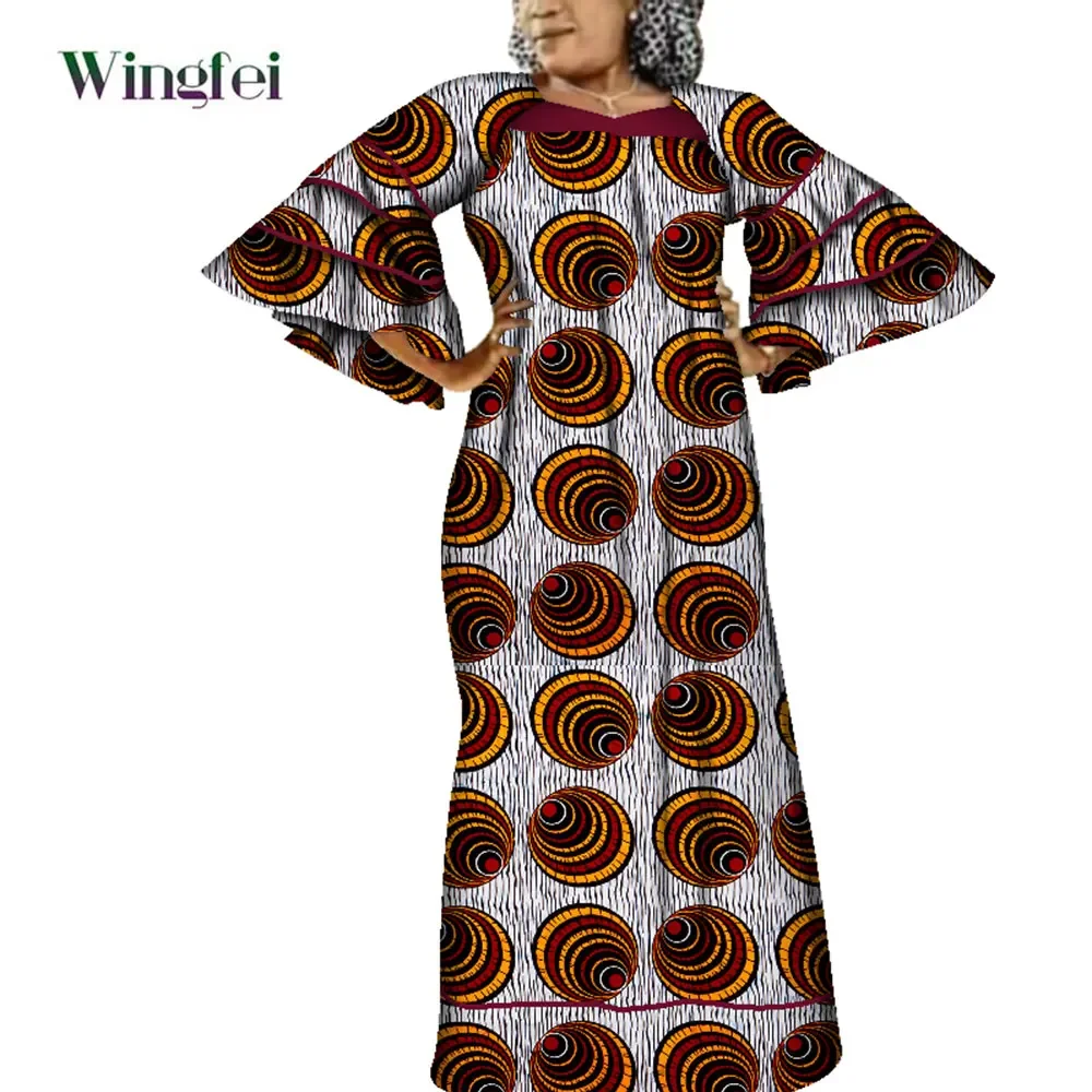 Top Trends: Ankara Fashion Robe Africaine Floral Print African Clothing Maxi Long Bell Sleeves Dashiki African Dresses For Women WY3937 Shoppable Styles