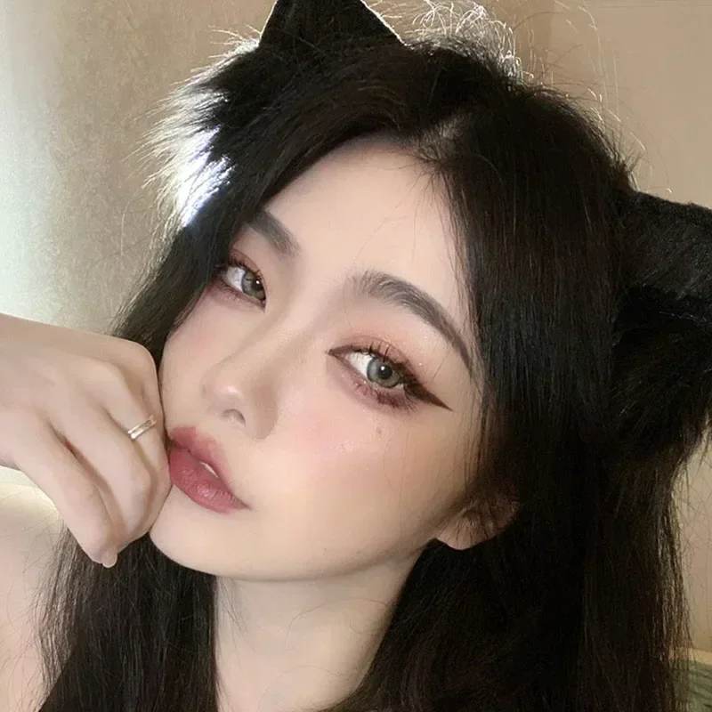 Top Trends: Lovely Sweet Girls Cat Plush Ear Hairband Sexy Fox Cat Women Hair Hoop Fashion Headwear Elegant Black White Ear Hair Accessory Shoppable Styles - Image 3