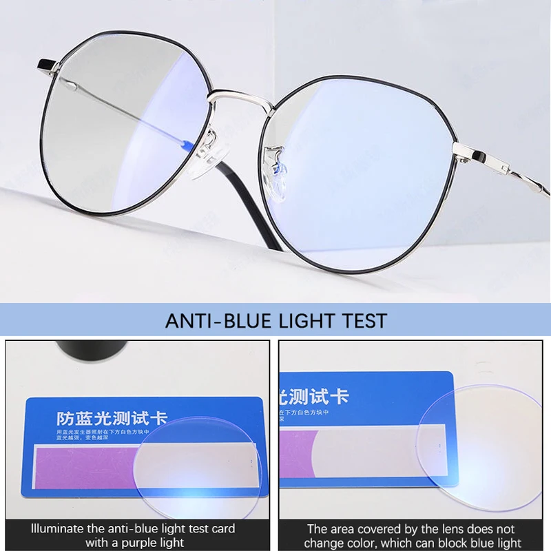 Top Trends: Metal Round Anti Blue Light Glasses Women Men Classic Square Eyeglasses Frames Transparent Computer Glasses Oculos Feminino Shoppable Styles - Image 2