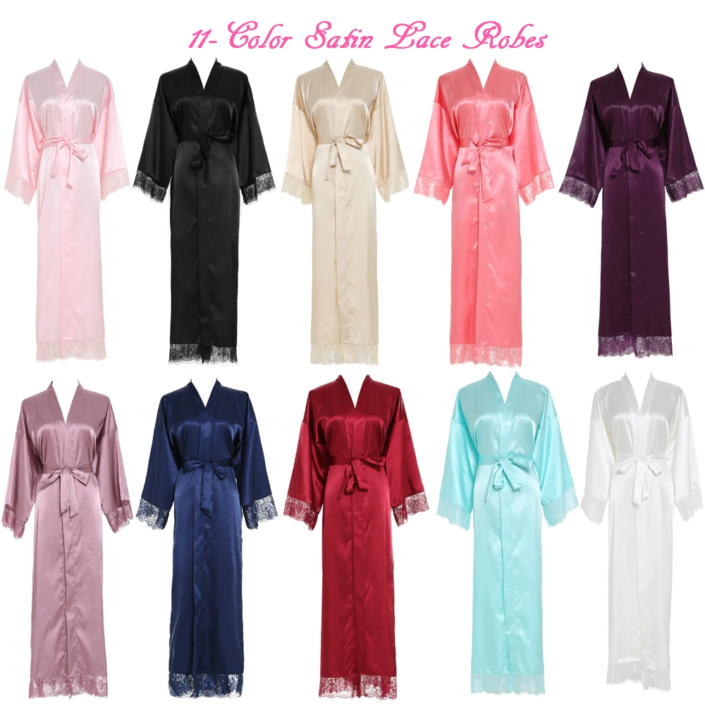 Top Trends: Bridesmaid Robes Silk Satin Robes Bride Robe Women Wedding Lace Robe Long Robe Bathrobe White Robe Satin Robe Shoppable Styles