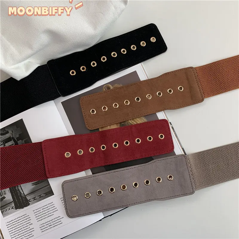 Top Trends: Suede Belts For Womens Belt Elastic Lady Clothes Korean Style Buckle Elastic Wide Belt All-match Clothes Decor 2022 Shoppable Styles - Image 4