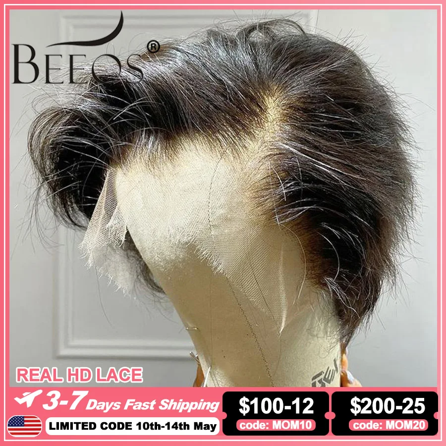 Top Trends: BEEOS Skinlike 13x4 HD Lace Front Human Hair Wigs Pre Plucked Short Pixie Cut Wig Brazilian Hair Wigs For Women Melting Skins Shoppable Styles