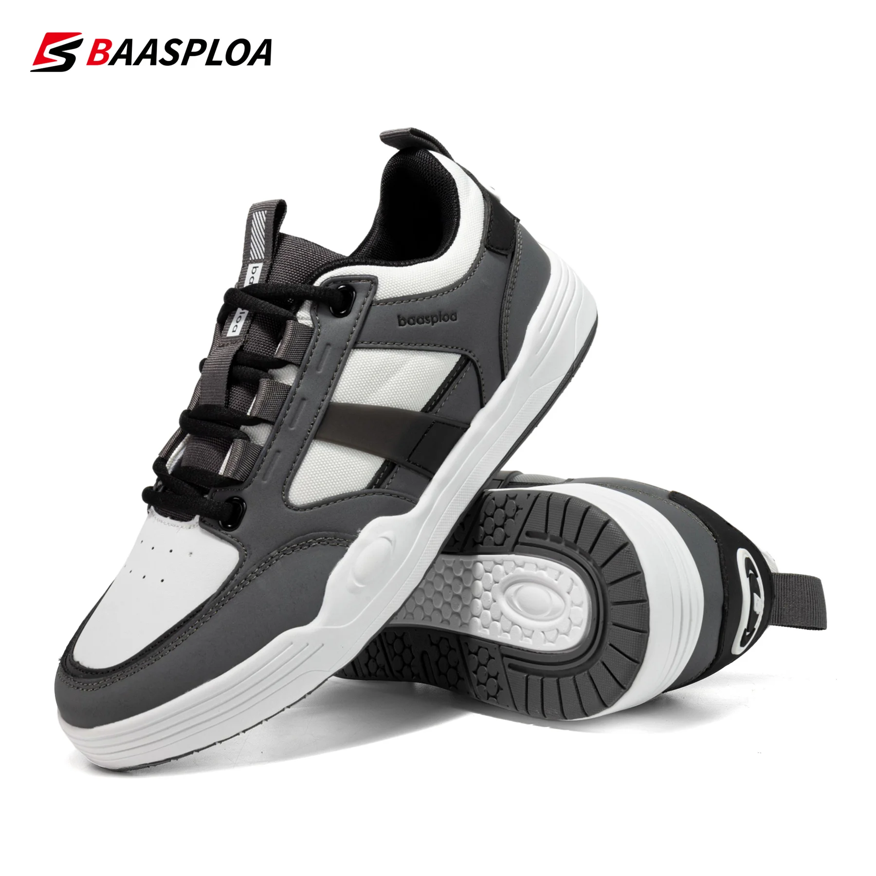 Top Trends: Baasploa Men Skateboarding Shoes New Fashion Lightweight Casual Sneakers For Men Comfort Walking Shoes Non-Slip Shoppable Styles