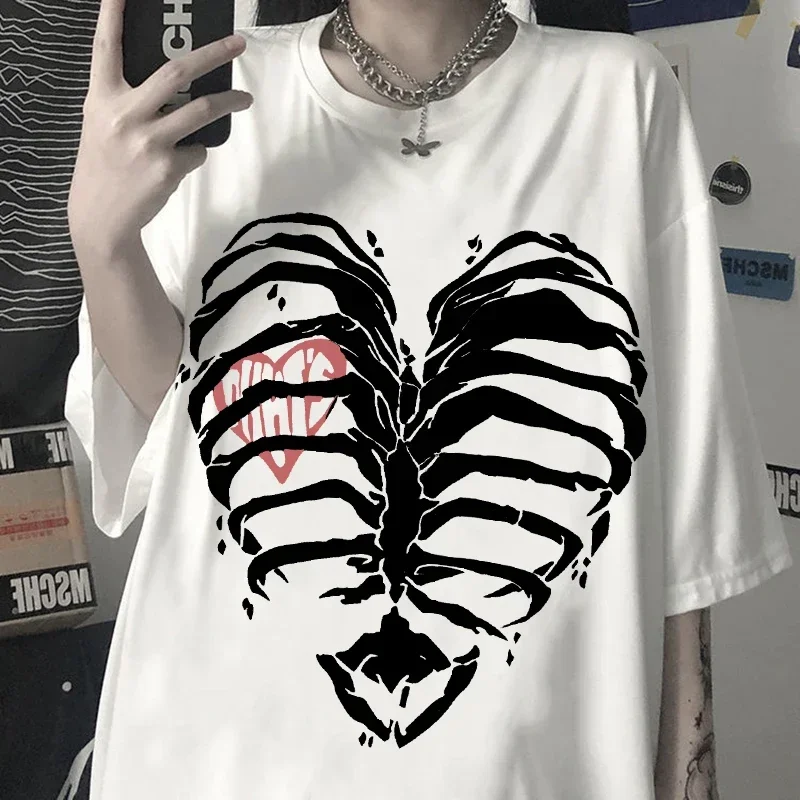 Top Trends: Women&#039;s T-shirt Harajuku Y2K Top Harajuku Retro Korean Style Black Demon Punk Gothic Anime Print Slim Fit Thin T-Shirt Clothes Shoppable Styles