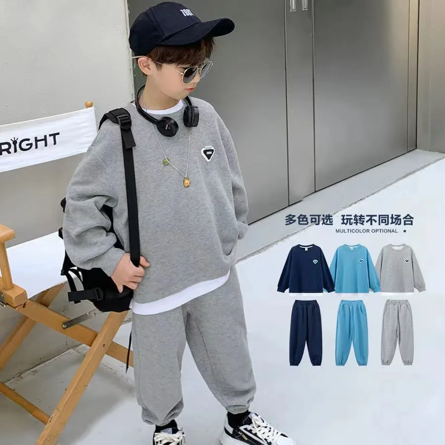 Top Trends: Autumn Long Sleeve Clothes Set Children Boy Girl Patchwork Sweater Top Pant 2 Pieces Outfits Kid Sweatshirt Sweatpant Loungewear Shoppable Styles