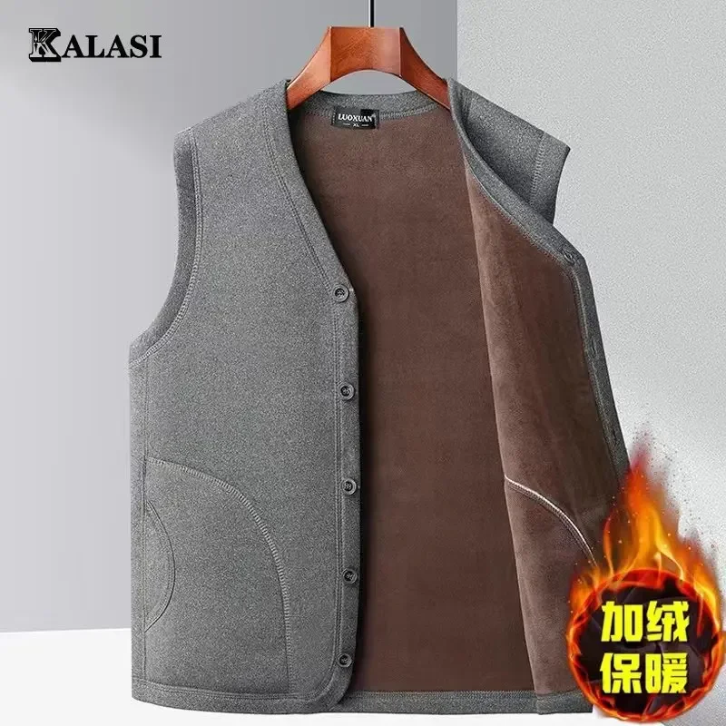 Top Trends: DIMUSI Winter Men&#039;s Vests Casual Man Fleece Warm Sleeveless Jackets Fashion V-Neck Outwear Thermal Fishing Waistcoats Clothing Shoppable Styles