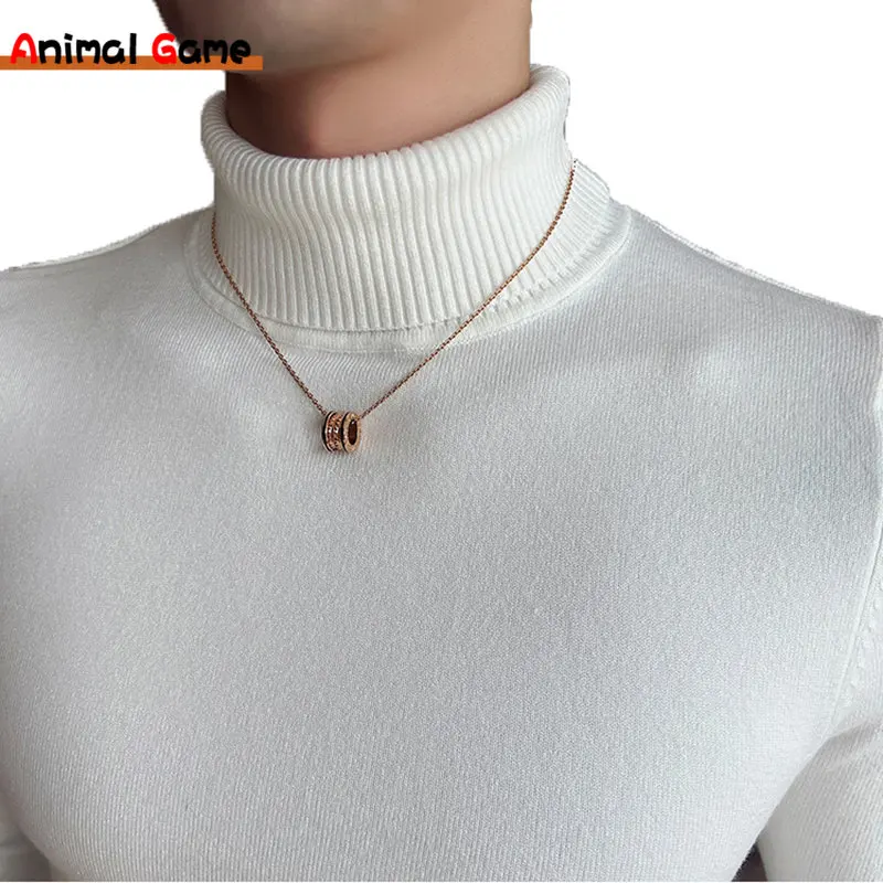 Top Trends: Autumn / Winter Mens Turteneck Sweatshirt Warm Solid Color Slim Men's Casual Pullover Sweater Men Clothing Shoppable Styles