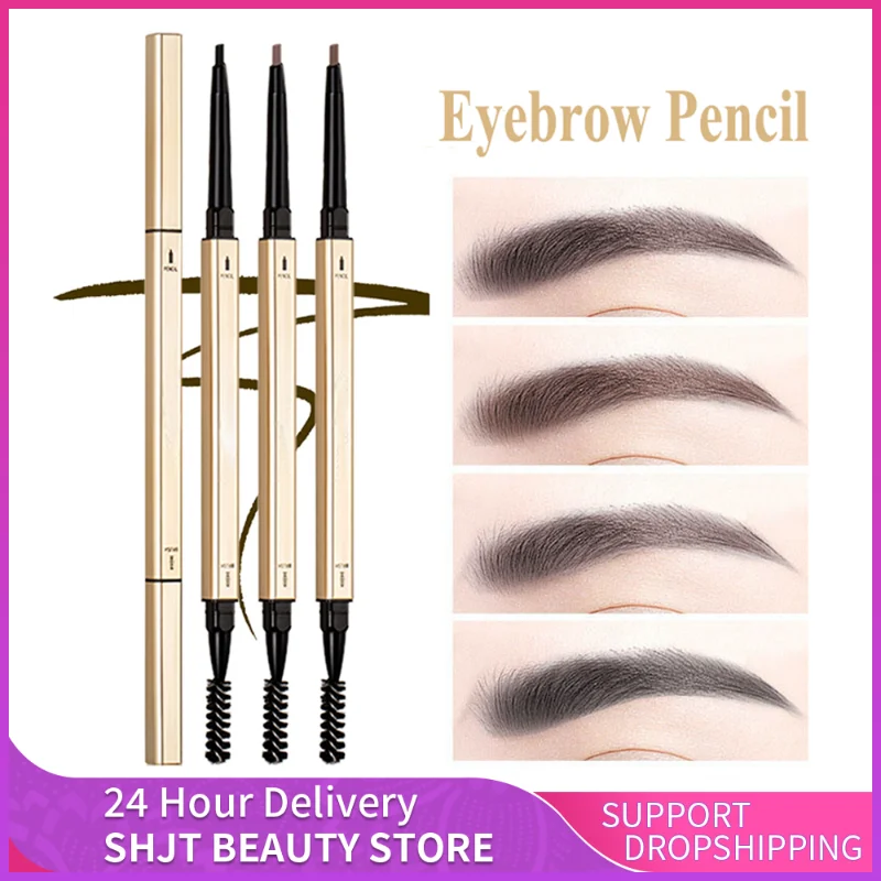 Top Trends: Double Head Eyebrow Pencil Long Lasting Waterproof 5 Colors Eye Brow Pen Tint Mascara Enhance Cosmetics Beauty Women Makeup Shoppable Styles