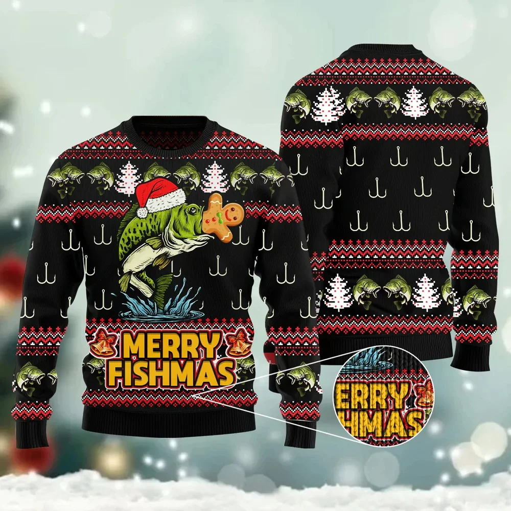 Top Trends: PLstar Cosmos Merry Fishmas 3D Printed Men&#039;s Ugly Christmas Sweater Autumn Unisex Knitwear Casual Sweater Christmas Gift ZZM02 Shoppable Styles