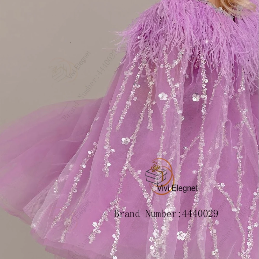 Top Trends: Charming Purple Flower Girl Dresses With Cape Tutu Dance Birthday Wedding Party Gowns With Sequined Scoop فساتين بنات صغار Shoppable Styles - Image 6