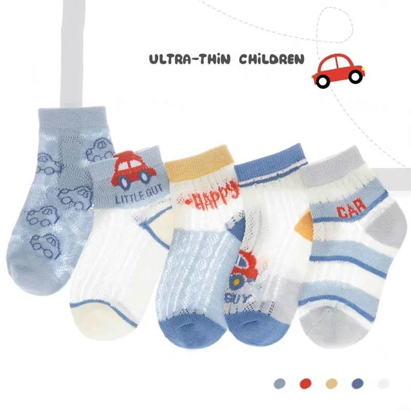 Top Trends: 5 Pairs Socks Spring Summer Breathable Kids Fashion Socks Cute Cotton Flowers Pattern For Children Baby Little Girl Teen Shoppable Styles