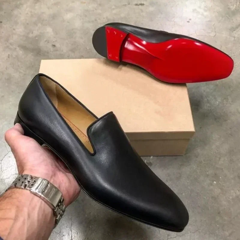 Top Trends: Red Sole Loafers Men Shoes PU Solid Color Fashion Business Casual Party Daily Versatile Simple Lightweight Classic Dress Shoes Shoppable Styles