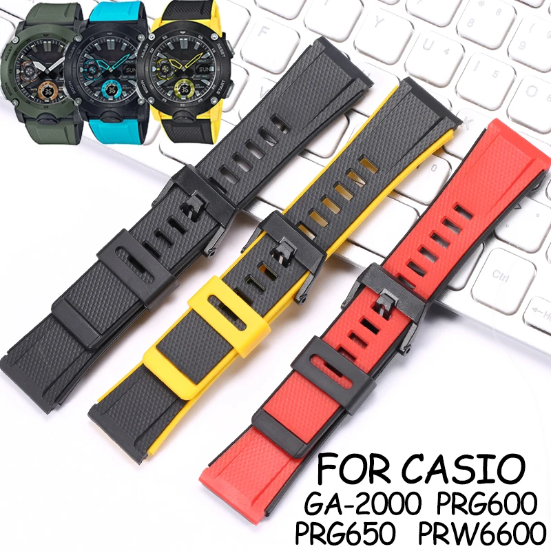 Top Trends: Resin Rubber Strap Suitable For Casio GA2000 Prg-600 Prg-650 PRW-6600 Sports Waterproof Wristband Bracelet Watchband Accessories Shoppable Styles