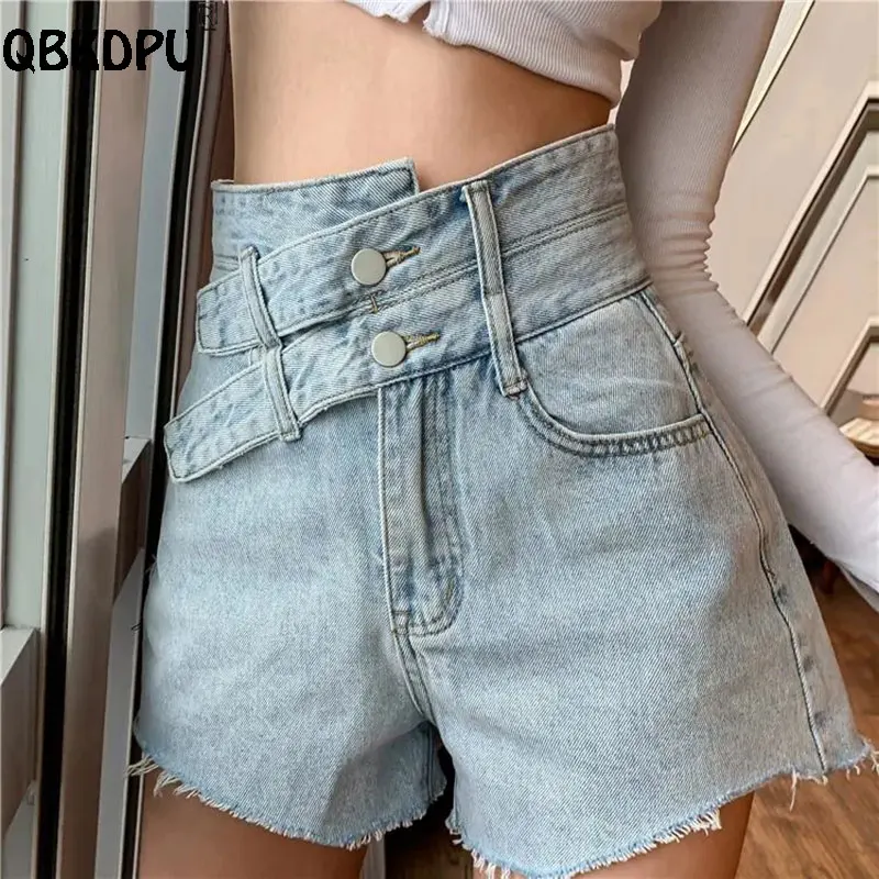 Top Trends: Chic Design High Waist Shorts Jean Women Streetwear Blue Summer Plus Size Cowboy Shorts Fashion Hot A-Line Baggy Denim Cortos Shoppable Styles