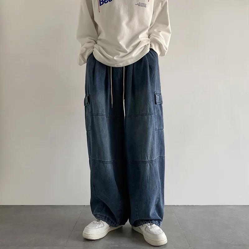 Top Trends: 2024 KPOP Fashion Style Harajuku Slim Fit Trousers Loose Casual Solid Pockets All Match Jeans Straight Cylinder Wide Leg Pants Shoppable Styles