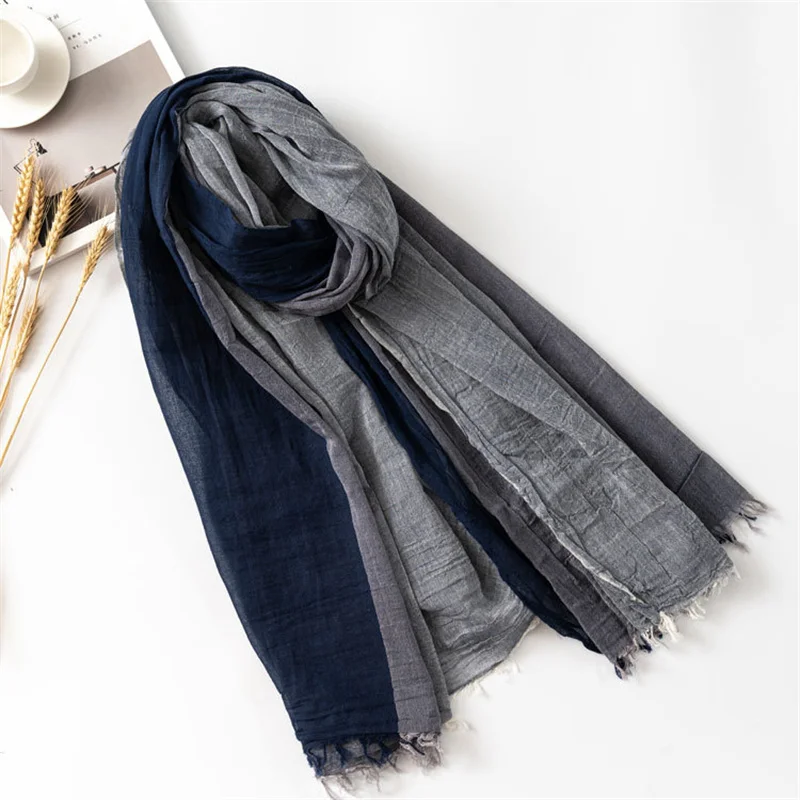 Top Trends: Patchwork Cotton Linen Men Scarf Autumn Winter Striped Tassel Scarf Men's Shawl Wrap Fashion Casual Male Bufandas Accessories Shoppable Styles - Image 3