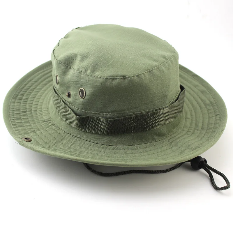 Top Trends: Hot Sale Casual Unisex Outdoor Fisherman Hat Climbing Fishing Camouflage Bunny Hat Jungle Pure Color Round Edge Cap Boonie Hats Shoppable Styles - Image 2