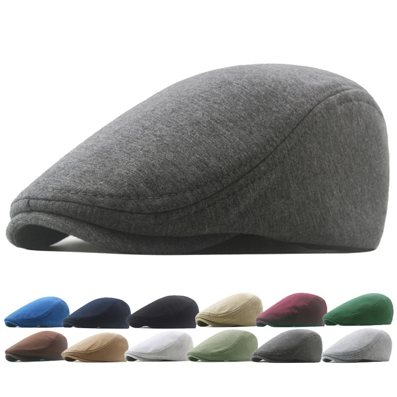 Top Trends: Autumn Winter Warm Newsboy Cap For Men Adjustable Casual Berets Flat Hat Retro England Hat Solid Street Peaked Painter Caps Shoppable Styles