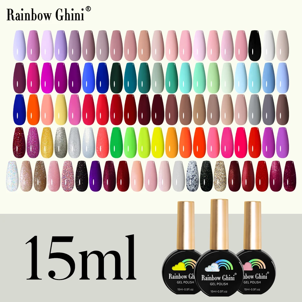 Top Trends: RG Gel Nail Polish 15ml Semi Permanent Varnish Supplies For Professionals Neon Manicure Top Base Coat UV LED Nail Gel Art 2023 Shoppable Styles