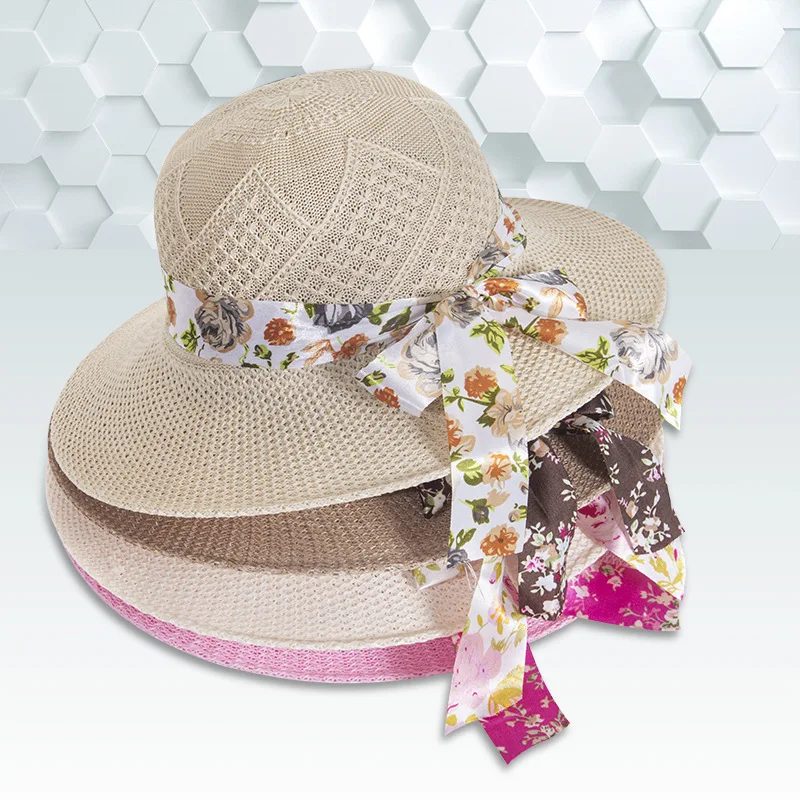 Top Trends: Summer Wide Brim Bowknot Straw Sun Hats For Women Ladies Long Floral Ribbon Outdoor Travel Beach Hat Protection Panama Caps 2022 Shoppable Styles