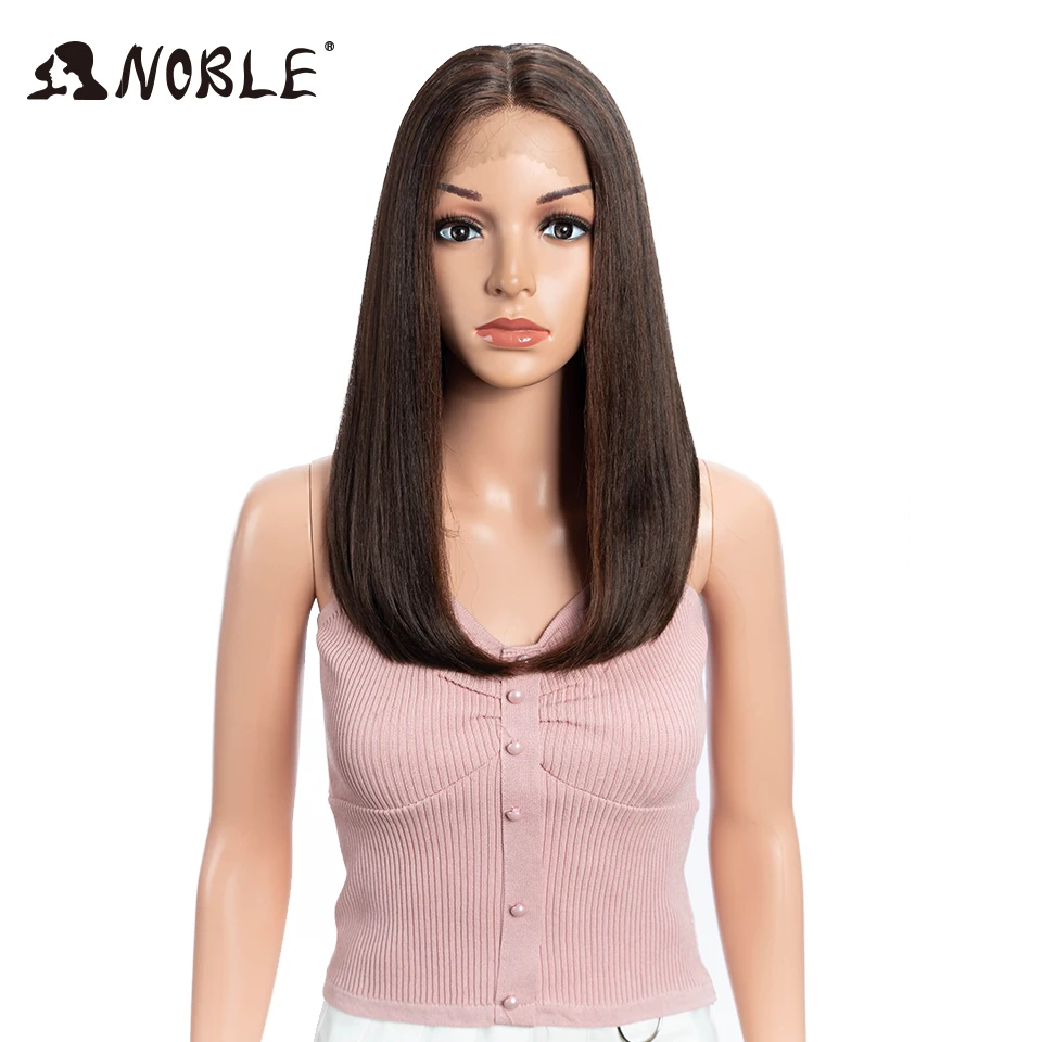 Top Trends: Noble Short Bob Wig Synthetic Lace Frong Wig Staight Bob Wig Baby Hair Wigs For Women Synthetic Hair Lace Wig Heat Resistant Wig Shoppable Styles