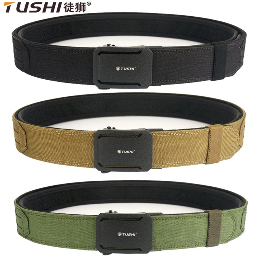 Top Trends: TUSHI Men Outdoor Hunting Tactical Belt Multi-Function Nylon Belt High Quality Marine Corps Automatically Inner And Outer Belt Shoppable Styles