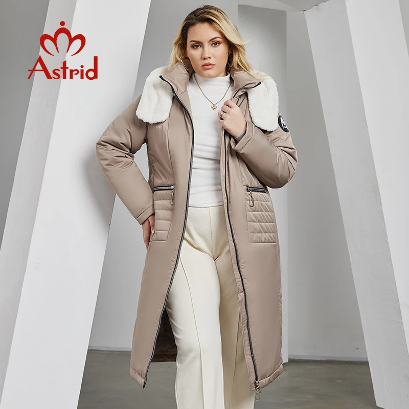 Top Trends: Astrid Women's Winter Jacket 2023 Plus Size Bio Down Jackets Fur Collar Hooded Quilted Cotton Coat Women Parka Female Clothing Shoppable Styles