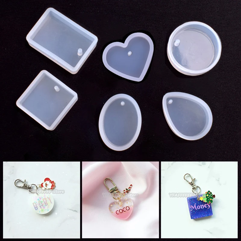 Top Trends: 1 / 6 / 9pcs Epoxy Resin Molds DIY Keychain Pendant Silicone Mold Handmade Earrings Jewelry Geometric Mould Resin Jewelry Making Shoppable Styles