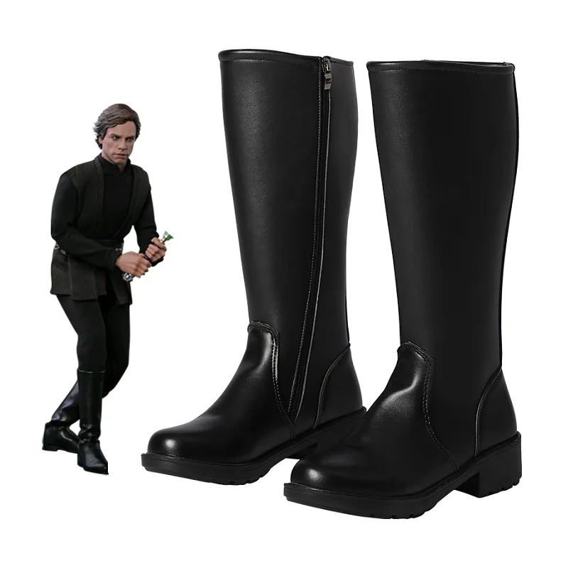 Top Trends: Luke Black PU Leather Boots Shoes Star Cosplay Custom Made Any Size For Men And Women Halloween Costume Accessories Shoppable Styles