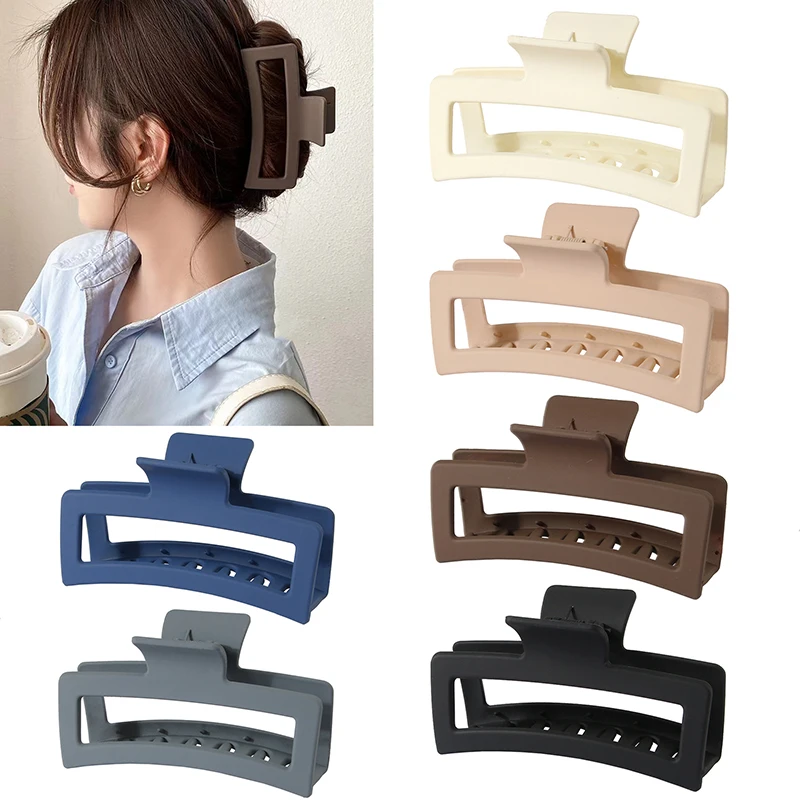 Top Trends: 8.5CM 10.5CM Square PS Material Matte Women Hair Claw Hairpin Hair Clip Headwear Shark Clip Women Hair Accessories Shoppable Styles