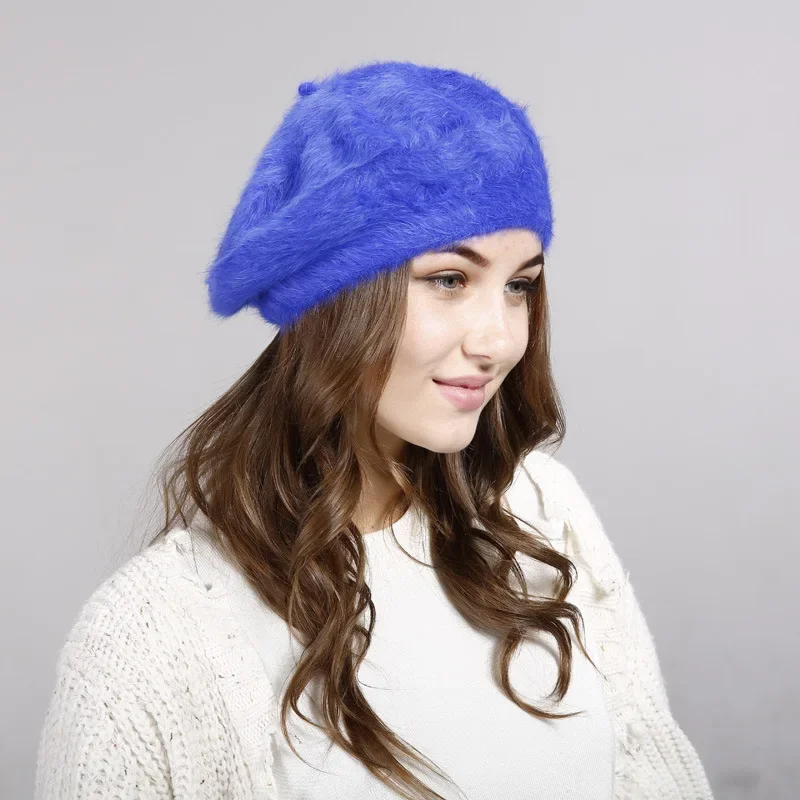 Top Trends: Hat Women Lady Winter Imitation Rabbit Hair Hat New Winter Wool Hat Thickened Warm Knit Hat Hats For Women Hats Cap For Women Shoppable Styles - Image 6