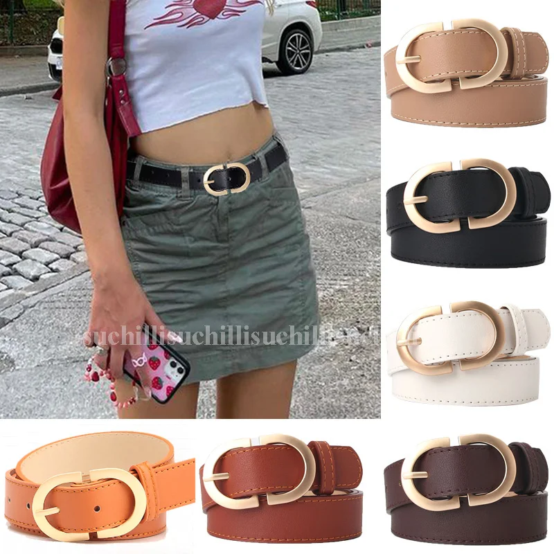 Top Trends: Fashion Leather Belts For Women Simple Mental Pin Buckle Girls Thin Belt Denim Jeans Dress Skirt Luxury Brand Retro Waistband Shoppable Styles