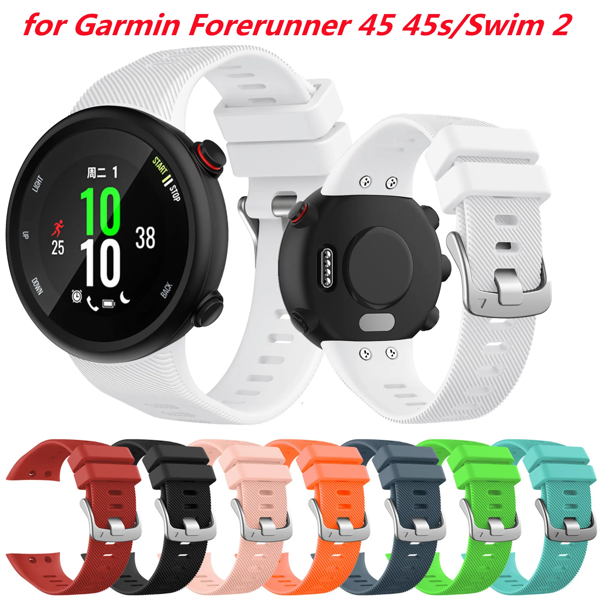 Top Trends: High Quality Silicone Strap For Garmin Swim 2 Smart Watch Band Sport Wristband For Garmin Forerunner 45 45s Bracelet Accessories Shoppable Styles