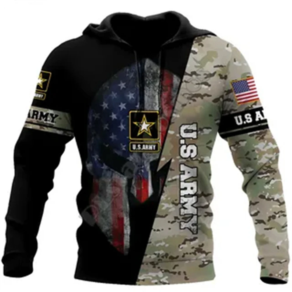 Top Trends: 2023 New Veteran Military Army Suit Soldier Camo Autumn Pullover Fashion Tracksuit 3D Print Men / Women Casual Plus Size Hoodies Shoppable Styles