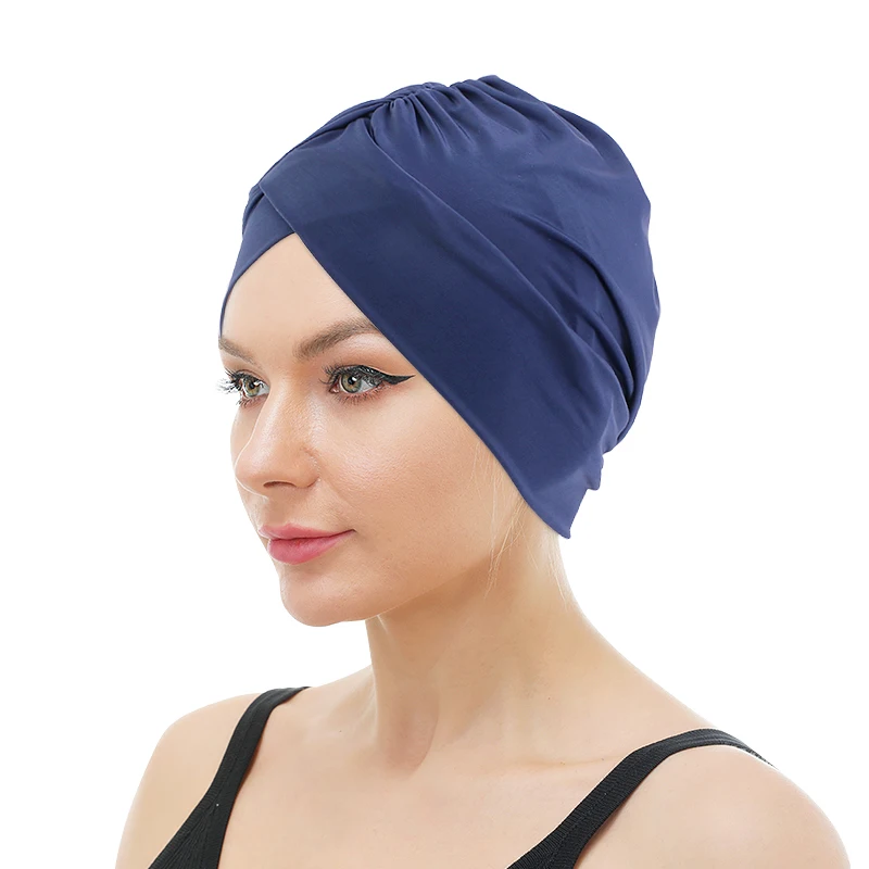 Top Trends: Elastic Swimming Cap Pool Bathing Hats Women Men Free Size Protect Long Hair Ear Sports Swim Caps Nylon Hat Turban Accessory Shoppable Styles