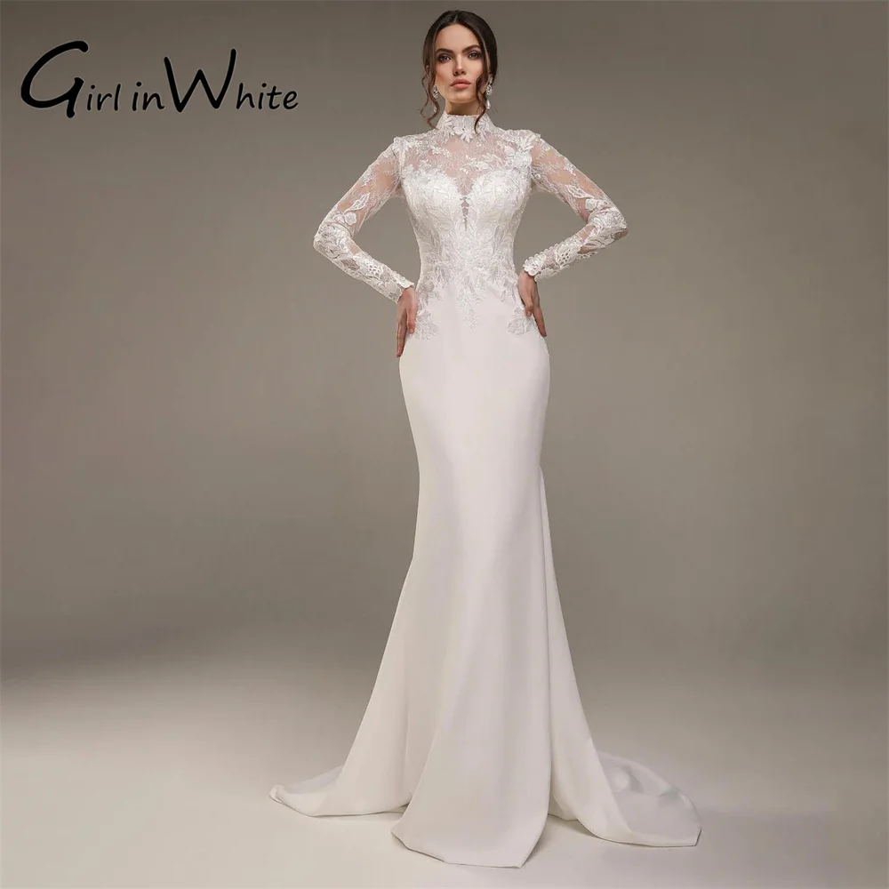 Top Trends: Bohomian Mermaid Wedding Dresses Elegant High Neck Beach Bride Robes Lace Applique Train Bridal Gowns Custom Vestidos De Novia Shoppable Styles