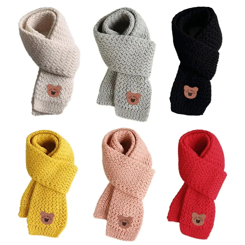 Top Trends: Cute Bear Baby Scarf Boys Girls Fall Winter Knit Scarves For Kids Korean Child Neckerchief Outdoor Keep Warm Babies Accessories Shoppable Styles