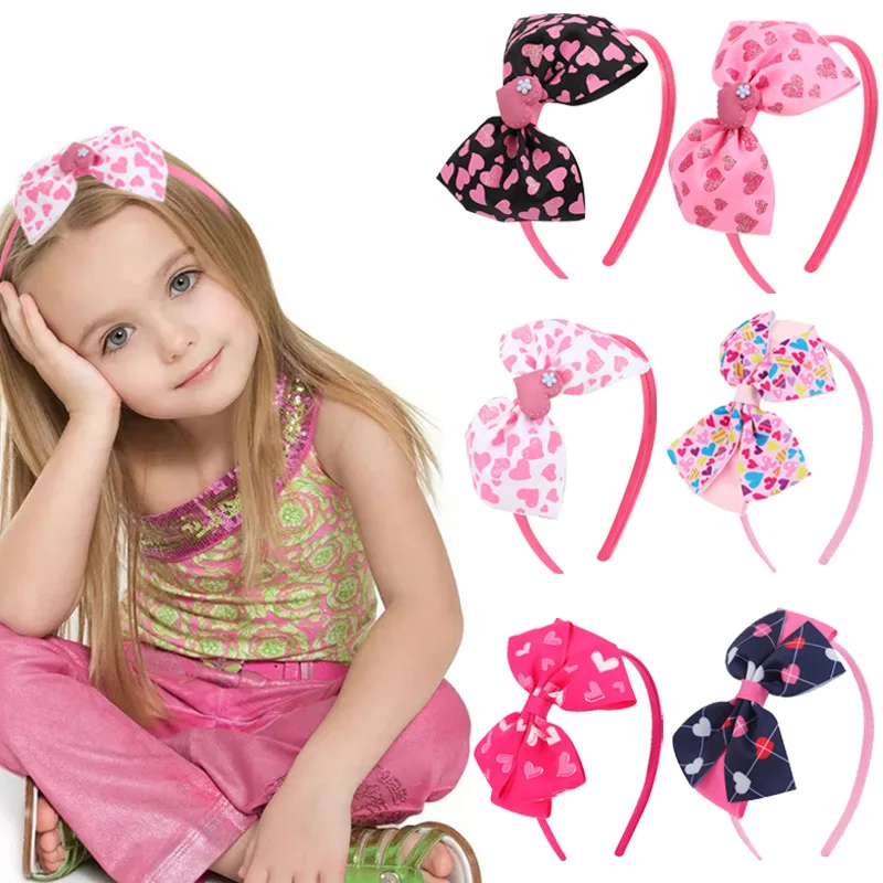 Top Trends: Oaoleer Cute Girls Hair Bands Hoops Sweet Heart Bows Headbands For Baby Girls Children Pink Valentine's Day Hair Accessories Shoppable Styles