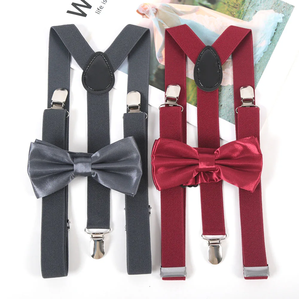 Top Trends: Suspenders Bowtie Sets For Men Pants Apparel Adult Suspender Man Shirt Dress Women Wedding Party Elastic Y-Back Suit Accessories Shoppable Styles