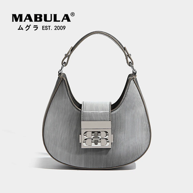 Top Trends: MABULA Half Moon Gradient Color Women Shoulder Bag Luxury Design High Quality Small Tote Handbag Purse Chain Crossbody Bag Shoppable Styles