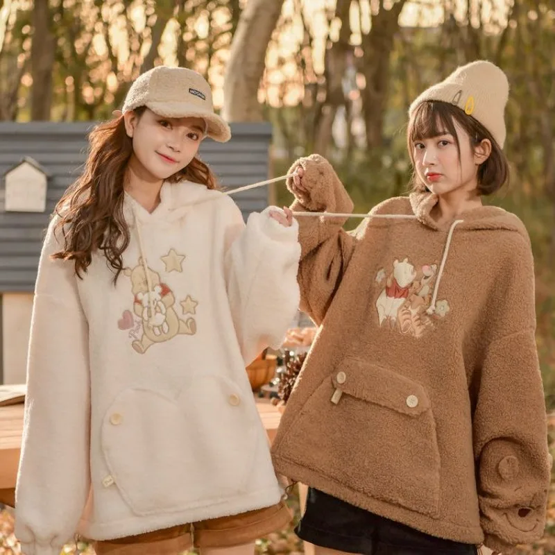 Top Trends: Cute Japanese Teddy Bear Hooded Lamb Cashmere Hoodie For Women In Autumn And Winter Niche Loose And Versatile Coat On Clothes Shoppable Styles