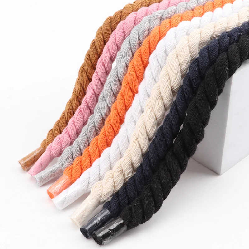 Top Trends: Round Shoelaces Quality Colorful 1CM Thicker Cotton Shoelace Running Sneakers Laces 1Pair 100 / 120 / 140CM Boots Shoe Laces Shoes Shoppable Styles