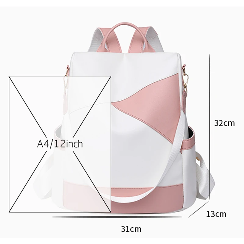 Top Trends: Fashion PU Leather Designer Backpack Girl School Bag Large Capacity Leisure Anti-theft Backpack Women's Travel Backpack Mochilas Shoppable Styles - Image 4