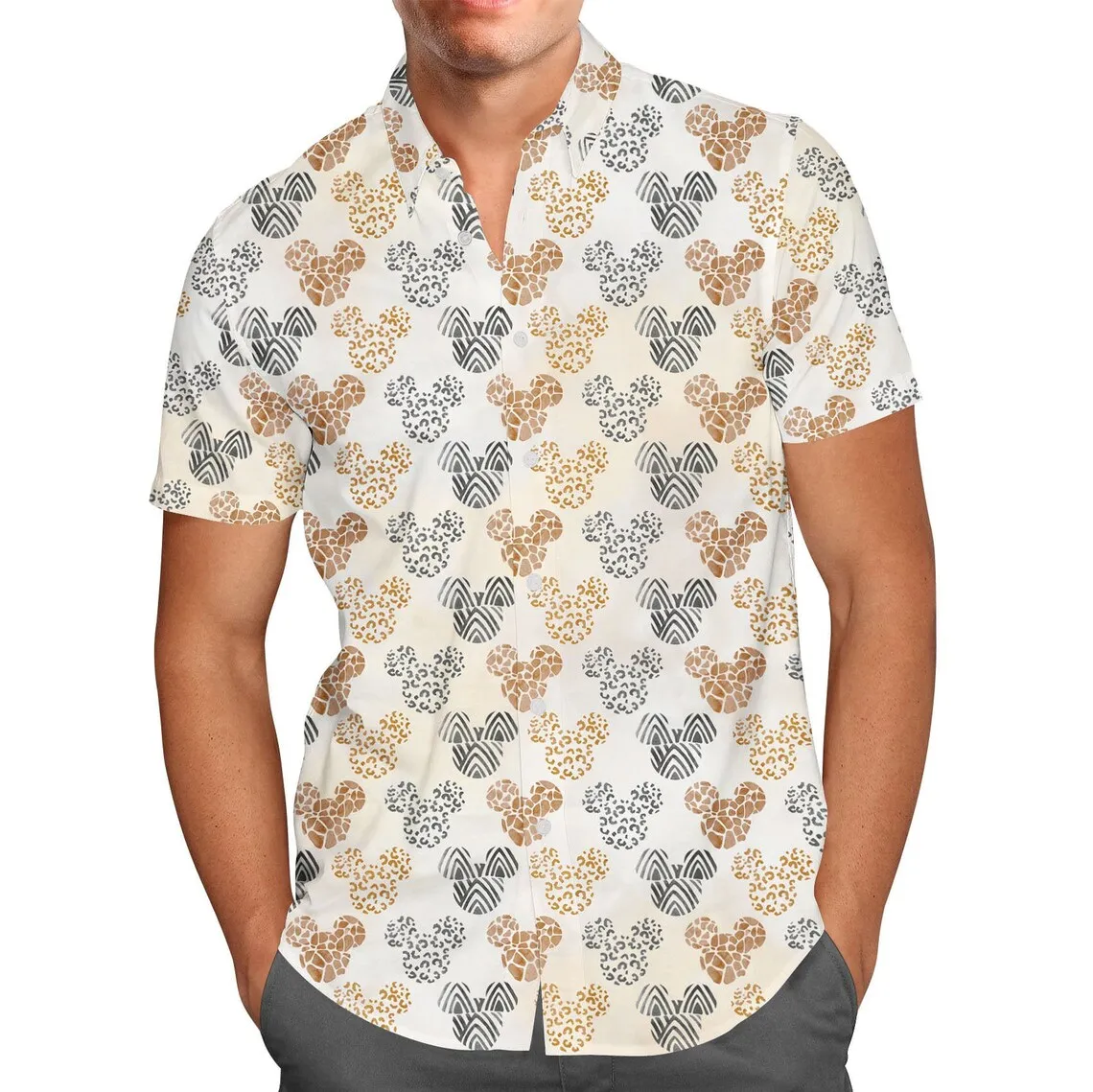 Top Trends: Safari Mickey Ears Hawaiian Shirt Disney Animal Kingdom Inspired Men&#039;s Button Down Short-Sleeved Shirt In Men Casual Beach Shirt Shoppable Styles