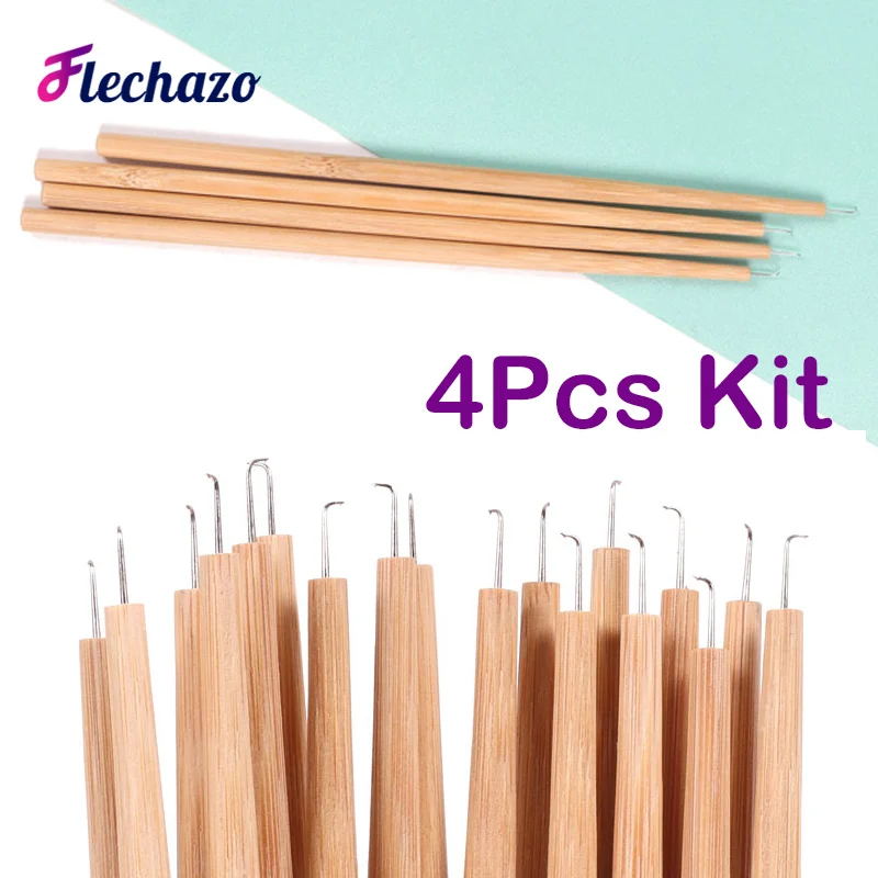 Top Trends: Wig Making Ventilating Needle Hook For Lace Frontal Closure 4 Pcs / Set Long Wooden Ventilating Needle 1-2 2-3 3-4 4-5 Wig Tools Shoppable Styles