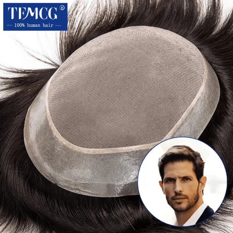 Top Trends: Fine Mono With Soft Pu Toupee Men Wig 100% Human Hair Breathable Male Hair Prosthesis Capillary Male Wig Exhuast Systems Shoppable Styles