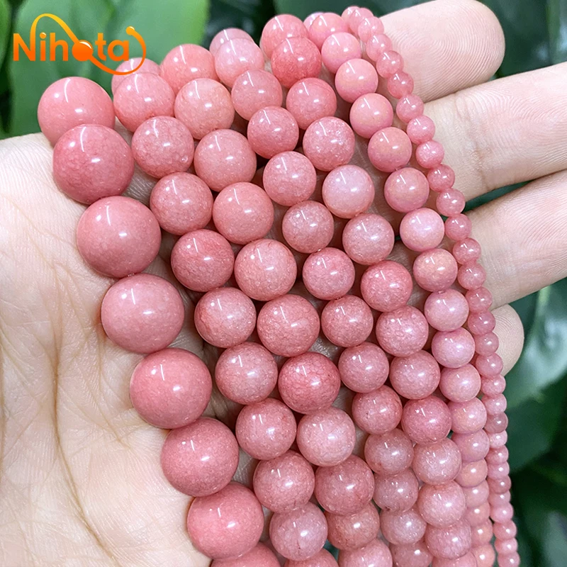 Top Trends: 4 / 6 / 8 / 10 / 12mm Natural Light Pink Rose Chalcedony Round Beads Diy Bracelet Necklace Accessories For Jewelry Making 15" Strand Shoppable Styles - Image 2